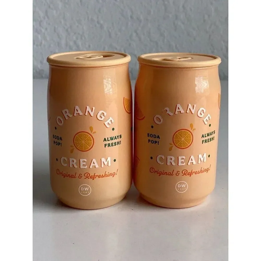 Set of 2 DW Home Orange Cream Cola Soda Pop Candle 6.2oz Single Wick Scented NEW